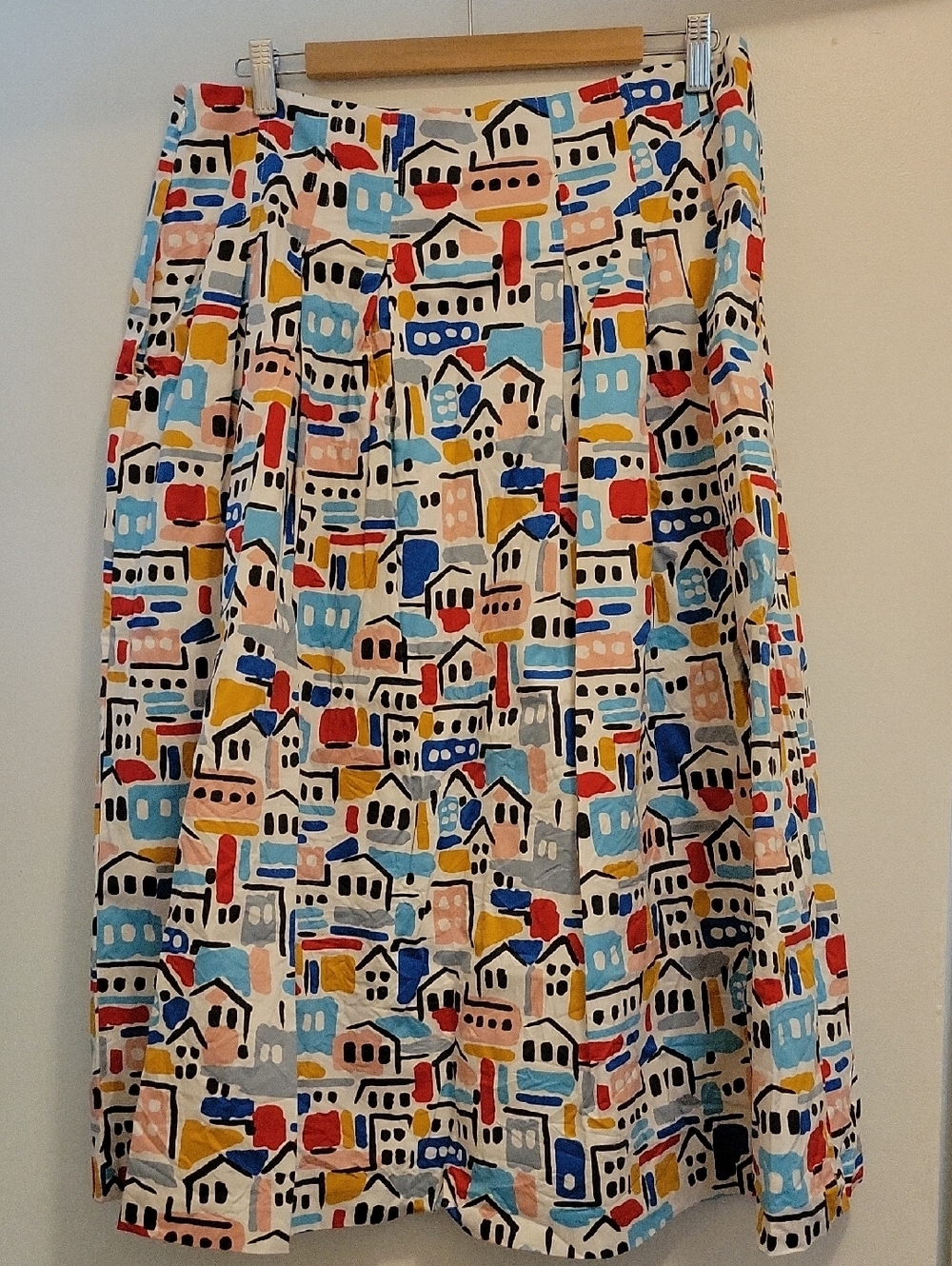 Boden Multicolor Village Print A-Line Skirt With Pockets US 12 - Picture 3 of 10